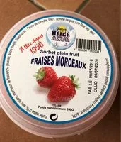 Mängden socker i Sorbet plein fruit fraises morceaux