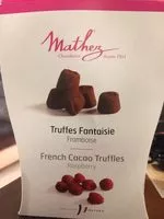 Mängden socker i Schokoladentrüffel Mit Himbeeren 250G Truffes Fantaisie, Creation Mathez