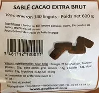 Mängden socker i Sablé cacao extra brut