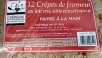 Mängden socker i 12 Crêpes de Froment au lait cru, sans conservateurs - Faites à la main