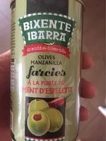 Mängden socker i Olives manzanilla farcies la la puree de piment d espelette