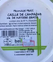 Mängden socker i Fromage frais caille de campagne