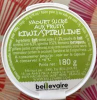 Mängden socker i Yaourt fruit kiwi/spiruline