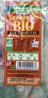 Mängden socker i Saucisson sec Bio aux noisettes
