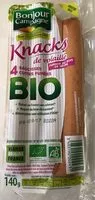 Mängden socker i 4 Knacks de volaille Bio
