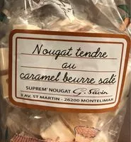 Mängden socker i Nougats tendres au caramel beurre salé