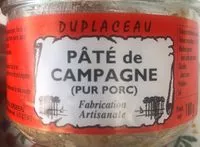 Mängden socker i Pate de campagne pur porc artisanal CONSERVERIE DUPLACEAU