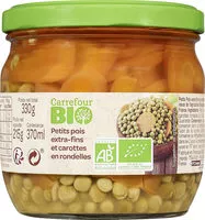 Mängden socker i Petits pois extra-fins et carottes en rondelles