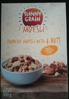 Mängden socker i Crunchy muesly with 4 nuts - Céréales