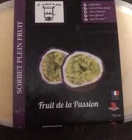 Mängden socker i Sorbet plein fruit fruit de la passion