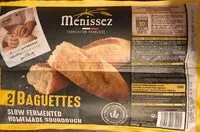 Mängden socker i 2 demi baguettes précuites