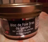 Mängden socker i Bloc de foie gras de canard sur poêlée de pêches au champagne