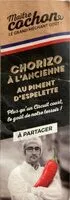 Mängden socker i Chorizo à l’ancienne au piment d'Espelette