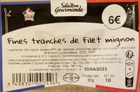 Mängden socker i Fines tranches de filet mignon