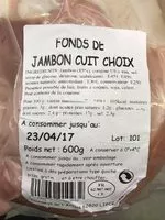 Mängden socker i Fonds de jambon cuit choix