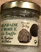 Mängden socker i Brandade de morue à la truffe