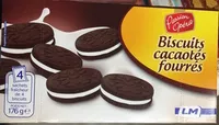 Mängden socker i Biscuits cacaotés fourrés