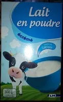 Mängden socker i Lait en poudre écrémé