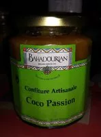 Mängden socker i Confiture artisanal coco passion