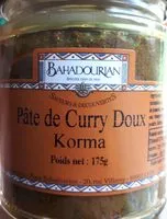 Mängden socker i Pâte de curry doux Korma