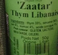 Mängden socker i Zaatar