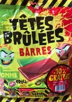 Mängden socker i Têtes brulées barres