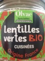 Mängden socker i Lentilles vertes Bio cuisinées Origine France