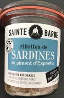 Mängden socker i Rillettes de sardines au piment d'espelette