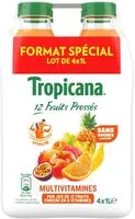 Mängden socker i Tropicana essentiels multivitamines format special lot de 4x1l