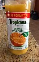 Mängden socker i Tropicana Pure premium orange avec pulpe maxi format 2 L