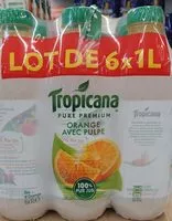 Mängden socker i Tropicana Orange avec pulpe lot de 6 x 1 L