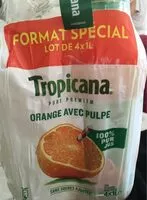 Mängden socker i Tropicana 100% oranges pressées avec pulpe format spécial lot de 4 x 1 L