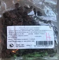 Mängden socker i Raisins secs sultanines