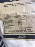 Mängden socker i Pistaches - Apéros du Vieux Bistrot