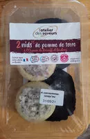 Mängden socker i 2 nids de pomme de terre à l'oignon de Roscoff et lardons