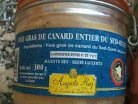 Mängden socker i Auguste Rey - Foie Gras de Canard Entier du sud Ouest