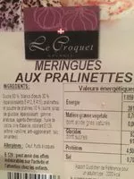 Mängden socker i Meringues au pralinettes
