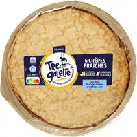 Mängden socker i Crêpes de froment fraîches farine agriethique 6 x 50 g