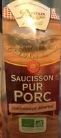 Mängden socker i Saucisson pur porc bio