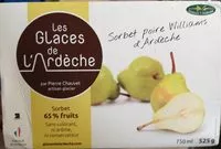 Mängden socker i Sorbet poire Williams d'Ardèche