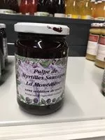 Mängden socker i Pulpe de myrtilles sauvages la monedière