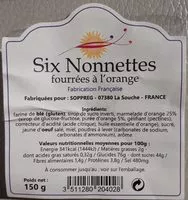 Mängden socker i Nonnettes fourrées à l'orange