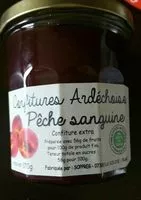 Mängden socker i Confitures ardechoises pêche sanguine
