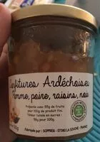 Mängden socker i Confiture ardechoises pomme poire raisin noix