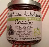Mängden socker i Cassis confiture extra au sucre de canne