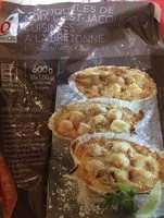 Mängden socker i 6 coquilles de noix de st jacques cuisinee a ls bretonne