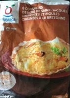 Mängden socker i Coquilles de noix de st jacques, crevettes et moules cuisinées à la bretonne