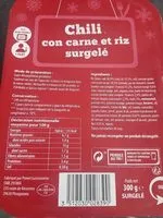 Mängden socker i Chili con carne et riz surgelé