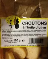 Mängden socker i Croutons à l'huile d'olive