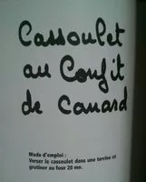 Mängden socker i Cassoulet confit de canard